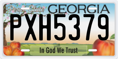 GA license plate PXH5379