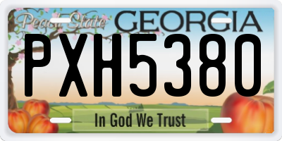 GA license plate PXH5380