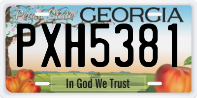 GA license plate PXH5381