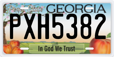 GA license plate PXH5382