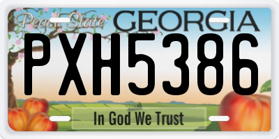 GA license plate PXH5386