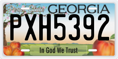 GA license plate PXH5392