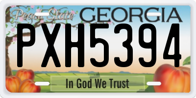 GA license plate PXH5394