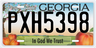GA license plate PXH5398