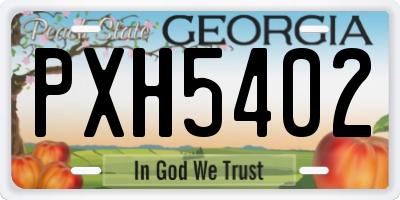 GA license plate PXH5402