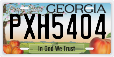 GA license plate PXH5404