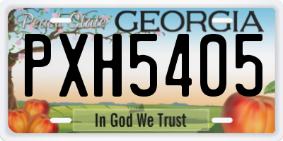 GA license plate PXH5405