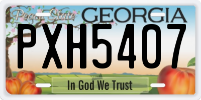 GA license plate PXH5407