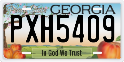 GA license plate PXH5409