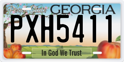 GA license plate PXH5411
