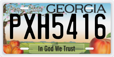 GA license plate PXH5416