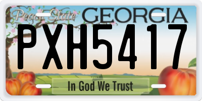 GA license plate PXH5417