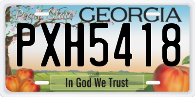 GA license plate PXH5418