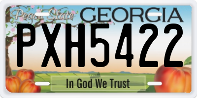 GA license plate PXH5422