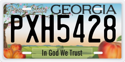 GA license plate PXH5428