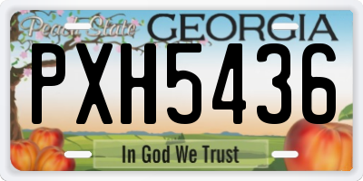 GA license plate PXH5436