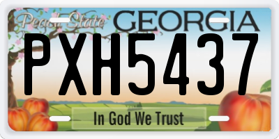 GA license plate PXH5437