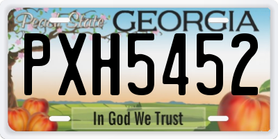 GA license plate PXH5452