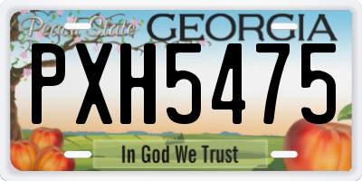GA license plate PXH5475