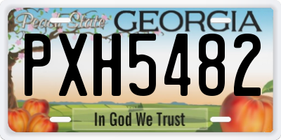 GA license plate PXH5482