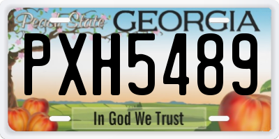 GA license plate PXH5489