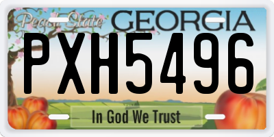 GA license plate PXH5496