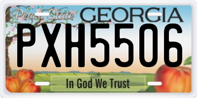 GA license plate PXH5506