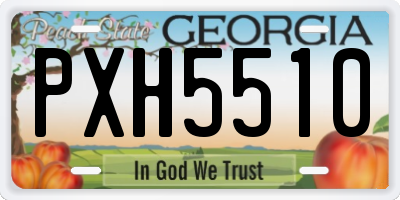 GA license plate PXH5510