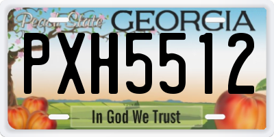 GA license plate PXH5512