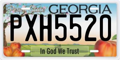 GA license plate PXH5520