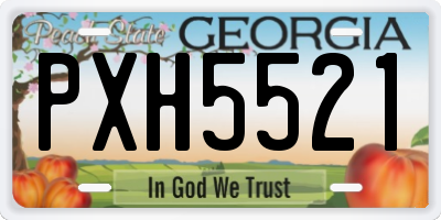 GA license plate PXH5521
