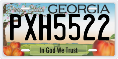 GA license plate PXH5522