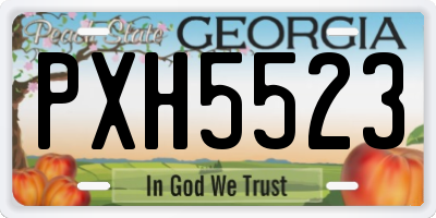 GA license plate PXH5523