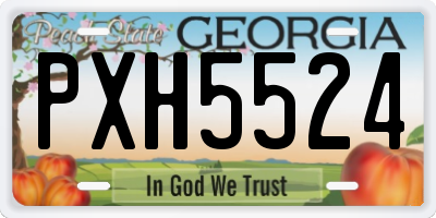 GA license plate PXH5524