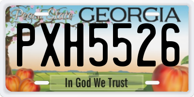 GA license plate PXH5526