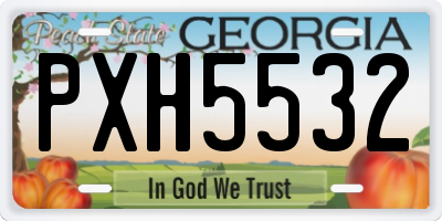 GA license plate PXH5532
