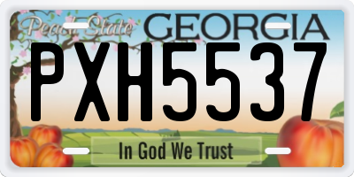 GA license plate PXH5537