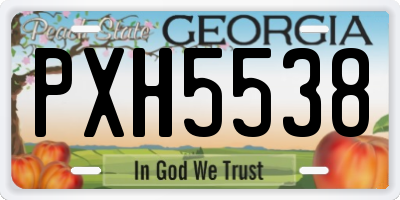 GA license plate PXH5538