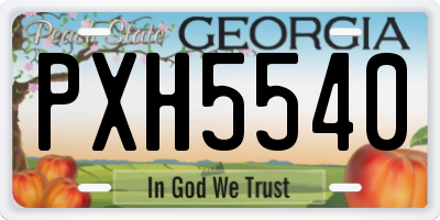 GA license plate PXH5540