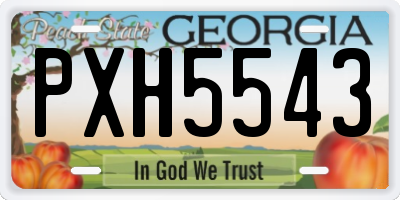 GA license plate PXH5543