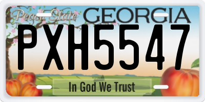GA license plate PXH5547