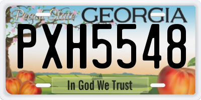 GA license plate PXH5548