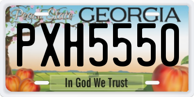 GA license plate PXH5550