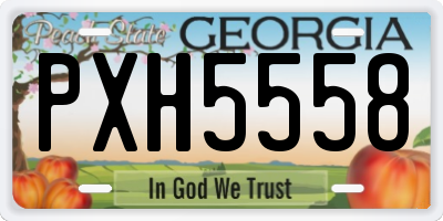 GA license plate PXH5558