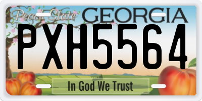 GA license plate PXH5564