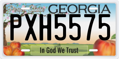 GA license plate PXH5575