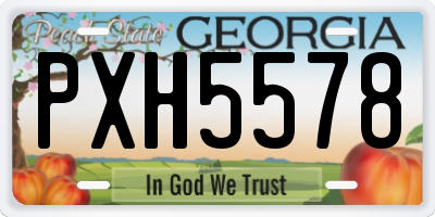 GA license plate PXH5578