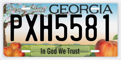 GA license plate PXH5581