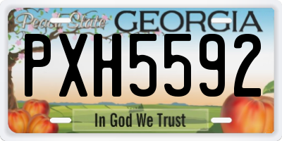 GA license plate PXH5592