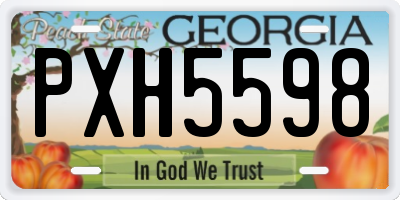 GA license plate PXH5598